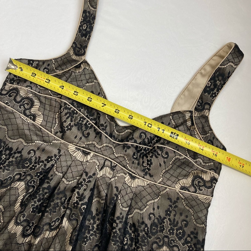 Marciano Lace And Silk Dress, Sz Small, black&Gold - Picture 10 of 12